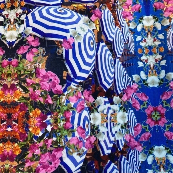 Milly XS blue umbrella stretchy pencil skirt - Picture 3 of 3